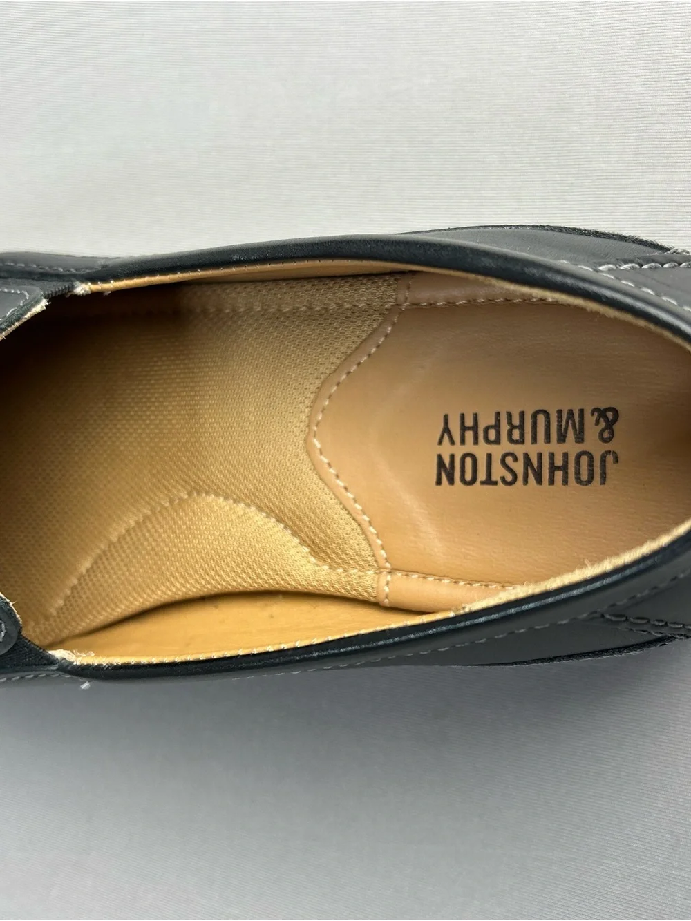Johnston & Murphy Men’s 5.5 Teen Boys Black Leather Slip-On‎ Dress Shoes Loafers